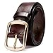HYHZ Italian Cow Leather Belt Men with Brass Buckle (Type 5, 115CM (Waistline:33'- 39'))