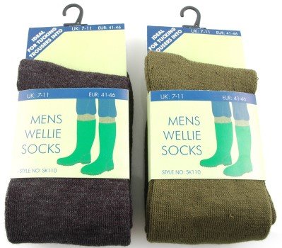 4 Pairs Mens Wellington Boots Socks