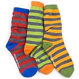 Mixter Max Boys Three Piece Classic Multi Stripes Mismatched Anklet Socks