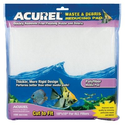 Acurel LLC Waste and Debris Reducing Media Pad, Aquarium and Pond Filter Accessory, 10-Inch by 18-Inch