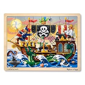 Melissa and Doug Deluxe Wooden 48-Piece Jigsaw Puzzle - Pirates by Melissa & Doug