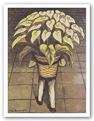 Man Carrying Calla Lilies by Diego Rivera 18"x24" Art Print Poster