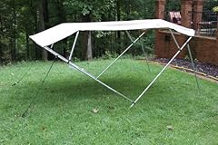 New Beige/Tan Pontoon / Deck Boat Vortex 4 Bow Bimini Top 10' Long, 91-96" Wide, 54" High, Complete Kit, Frame, Canopy, and Hardware 