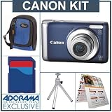 517mVAt4P4L. SL160  Canon Powershot A3100 IS Digital Camera Kit,  Blue   with 4GB SD Memory Card, Camera Bag, Table Top Tripod, EZ Digital Photography Guide