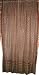 2 Firebrick Ethnic Floral Printed Silk Saree India Curtain Panels Window Treatment 84" Length