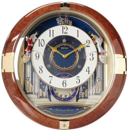 Seiko Melodies In Motion Wall Clock Plays One of Six Hi-Fi Melodies with LED Lights On Sale