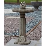 Garden Bird Bath Feeder - Classic Squirrel Stone Birdbath