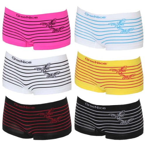 6er Pack Damen Pantys 'Schmetterling' mehrfarbig PE7334