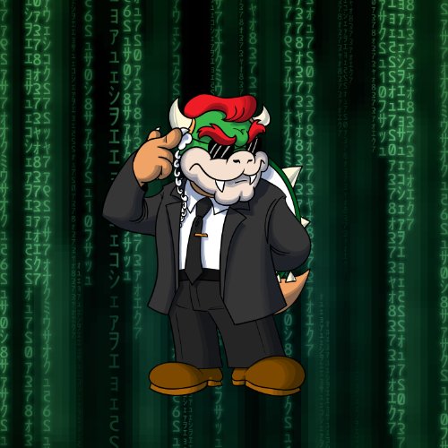 “Plumbtrix” Villain w/ Suit & Earpiece Funny Video Game & Computer Science Fiction Movie Parody – Vinyl Sticker