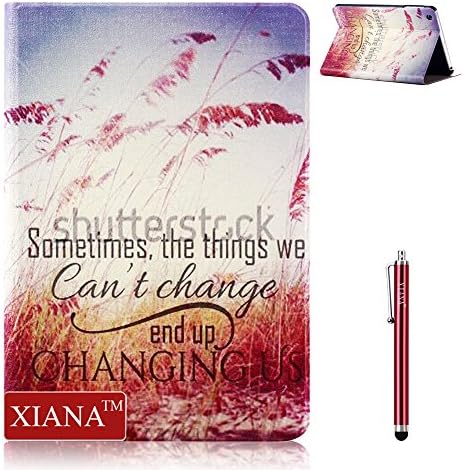 iPad Mini Case, iPad Mini/Mini 2 Retina/Mini 3 Retina Case Cover, XIANA Fashion High Quality Flip PU Leather with Stand[Automatic Wake&amp;Sleep Function][Color Painting Design Design]for Apple iPad Mini 1/2/3 with Stylus-(Sometimes,the things we can't change)