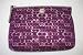 Coach Plum Mini Signature OPT Lurex Large Chubby Cosmetic Case Clutch Bag