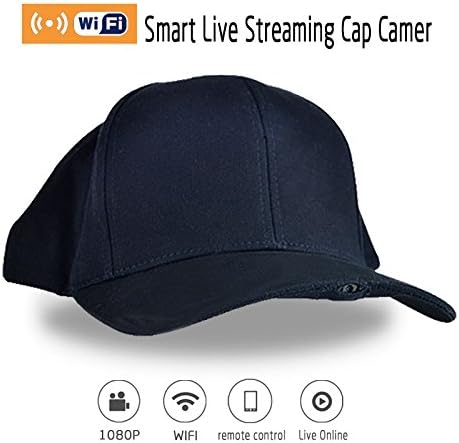 GUSO Wi-Fi hat Hidden Camera Spy Wireless HD Surveillance Camera P2P Remote Control Wi-fi Live View,Wearable Hat Cap Outdoor Internal Steaming Live Camcorder Video Recorder with Wifi