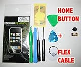 Apple Iphone 3g Home Button + Flex Cable + 7 Tools + Mirror Screen Protecto ....