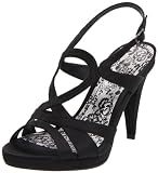 Kenneth Cole REACTION Women's Rise Guy Slingback Sandal,Black Satin,6 M US