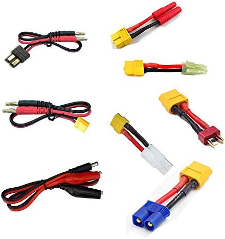 BASTENS battery charger banana cable kit with following connectors included XT60 / Traxxas / Losi EC3 / Deans / mini Parrot AR Drone & standard Tamiya / Axail Wraith SCX10 / Redcat HXT 4mm