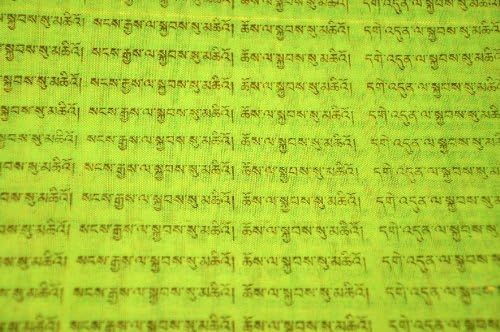 Tibetan Large 10 X 10 Inches Neon Buddhist Mantra Prayer Flags, 21 Prayer Flags SET, 18 FT Long