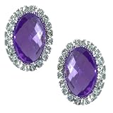 Urbana Silver Lilac Crystal Clip On Earrings