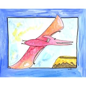 Dinosaur Fly Guy- Flying Dino - Jurassic Series- By Serena Bowman 8 X10 Wall ART Print by Oh How Cute Baby