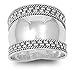Sterling Silver Woman's Simple Bali Wide Ring Unique 925 Band 18mm Sizes 6-10