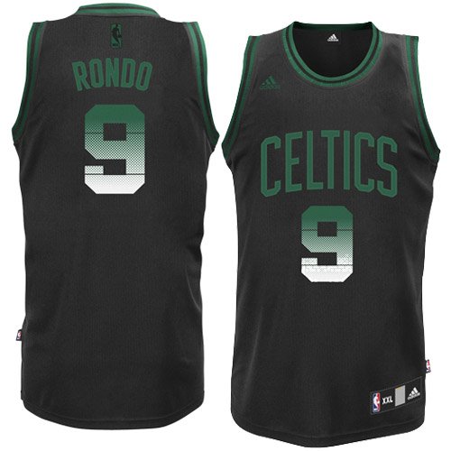 NBA Men's Boston Celtics Rajon Rondo Vibe Fashion Swingman Jersey (Black/Kelly, Medium)