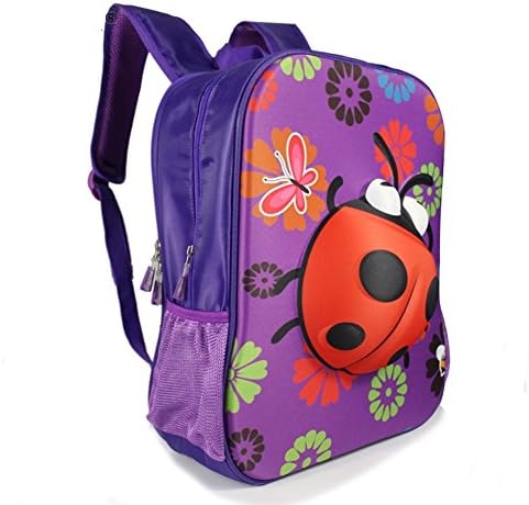 Rsan Teens Girl 3d Beetle Floral School Backpack (Purple)