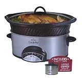 Rival SCVPE503-E 5-Quart Stoneware Slow Cooking Crock Pot Cooker w/ Little Dipper