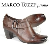 MARCO TOZZI premio Echtleder Hochfront- Pumps, antishokk Absatz, cafe braun antic