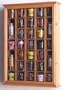 31 Shot Glass Shooter Display Case Holder Cabinet Wall Rack -Oak