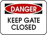 Danger ... Keep gate closed - Removeable Wall Decal - selected color: Navy Blue - Want different color ? Choose from 24 colors in