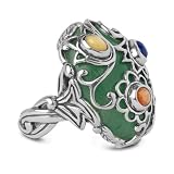 Carolyn Pollack Sterling Silver Multi-Gemstone Garden Glory Ring