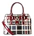Rimen & Co. Patent Faux Leather Front Lock Mini Plaid Tote Handbag GZ-3078