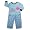 Baby Togs - Girls Long Sleeve Pajamas, Blue, Brown (Size 6)