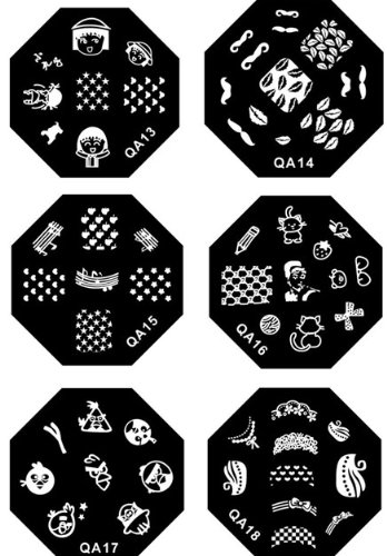 JADE Onlines fashion Nail Art Polish Stamp Stamping Manicure Image Plate Accessories Tools(QA13-QA18)
