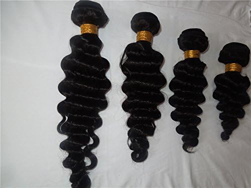 HairPR Hair 3 Bundles Hair Weft Virgin Hair 100% Human Cambodian Hair Weave 10 Inches-28 Inches Natural Color 300 Gram Deep Wave