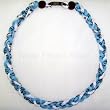 Baseball Titanium Necklace 20 inch Aqua Blue/White