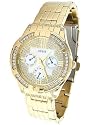 Guess Women's Goldtone Crystal-Accented Bracelet Watch