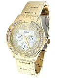 GUESS Watch, Women's Goldtone Crystal Accented Bracelet U13539L1