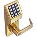 Alarm Lock Trilogy T2 100-User Standalone Electronic Digital Keypad Cylindrical Lock Leverset, Polished Brass Finish