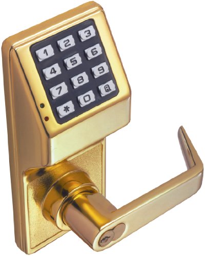 Alarm Lock DL2700-3 Battery Operated Trilogy Pushbutton Lock, Brass Finish