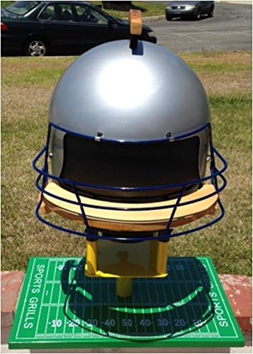 Sports Grills Touch Down 3000 Portable Charcoal BBQ, Silver & Blue