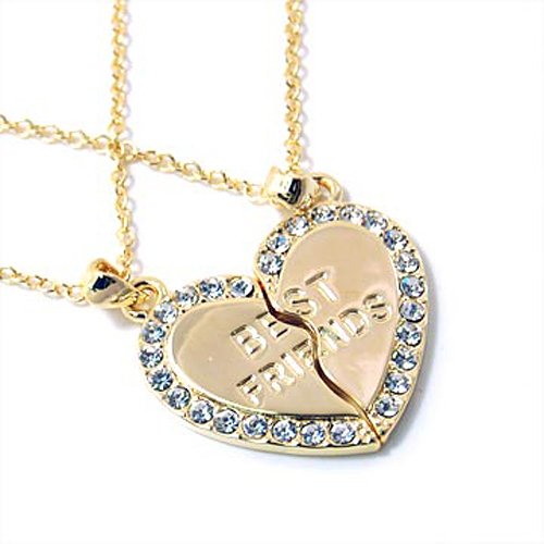 Goldtone Best Friends Heart Necklaces Fashion 
