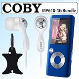 COBY MP-610 - Digital player / radio - flash 4 GB - WMA, MP3 - video playback - display: 1.8 - blue