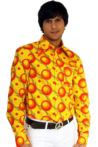 70er Jahre Party Hemd Dots orange 70er Jahre Party Hemd Dots orange