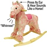 Happy Trails Pink Plush Rocking Pony with Sound Pink