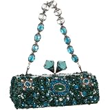 Mary Frances Accessories Teal Time Evening Bag