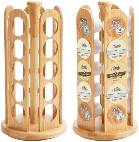 HealthSmartTM 25-Hole Brewing Cups Rotating Bamboo Rack