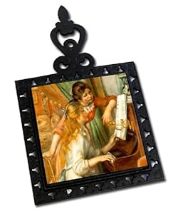 Fine Art Renoir Girls at Piano Iron Trivet