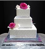 Crystal Cake Ribbon Rhinestone Banding Wedding Cake, 2 Yards, 5 rows