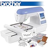 Brother PE770 (PE 770) Embroidery Machine w/ USB Flash Port and Grand Slam Package Includes 64 Embroidery Threads with Snap Spools + Prewound Bobbins + Cap Hoop + Sock Hoop + Stabilizer + 15,000 Embroidery Designs + Scissors ($1,170 Value)
