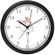 White Ballerina - Ballet Dancer No.1 - Wall Clock by WatchBuddy Timepieces (Black Frame)